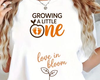 Growing a Little One Pregnancy Announcement Shirt, Fall Maternity Sweatshirt