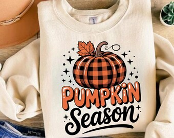 Checkered Pumpkin T-Shirt | Autumn Thanksgiving Shirt
