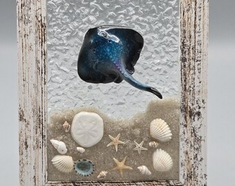 8x10 Stingray Seaglass Art Frame - Etsy