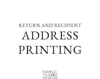 Return and Recipient Address Printing Service