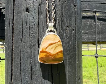 Domed Polychrome Picture Jasper Sterling Silver Pendant