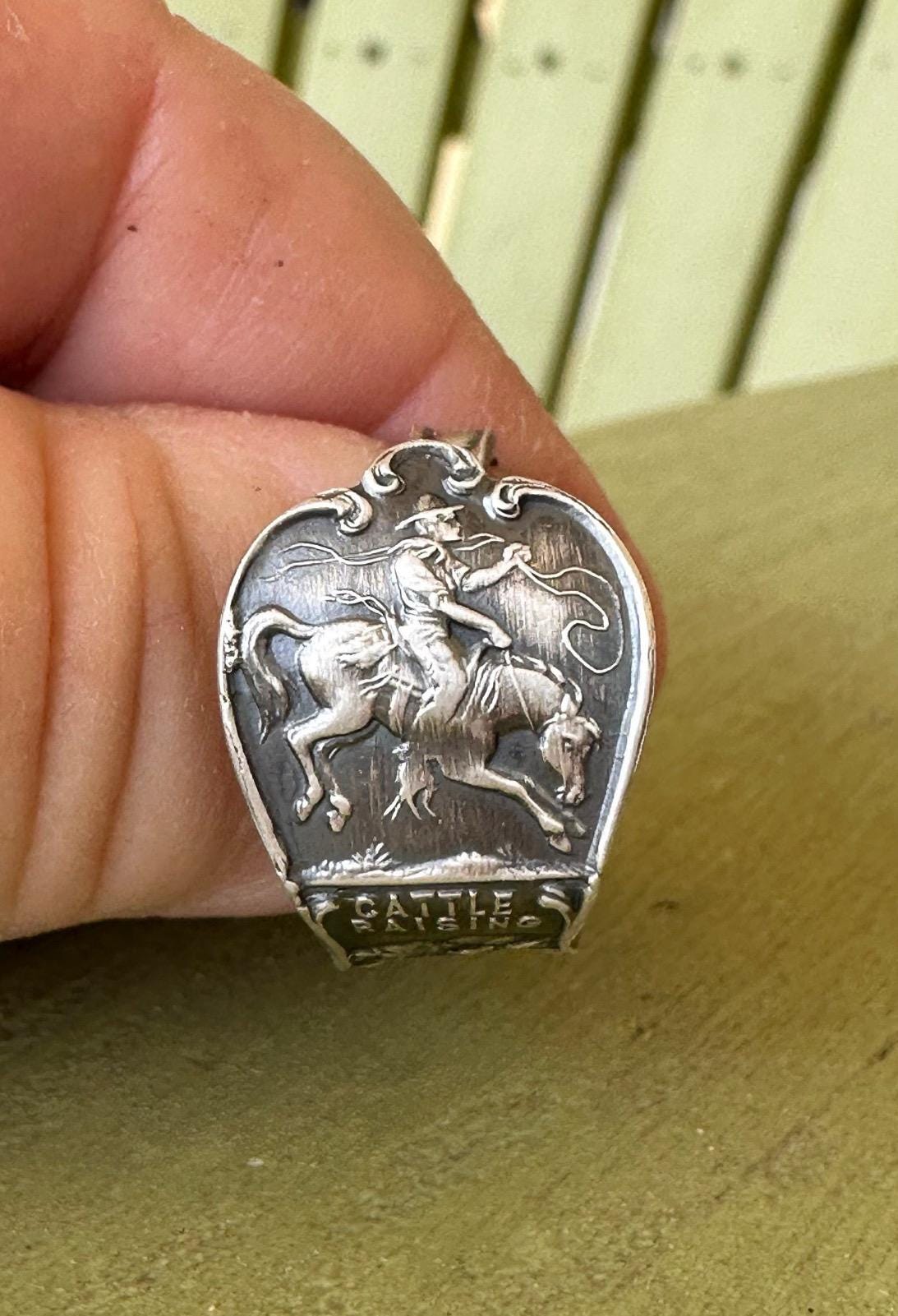 Antique Western Sterling Spoon Ring - Size 7.5 - 9.5  * Slightly Adjustable