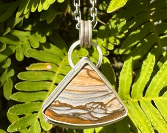 Blue Biggs Picture Jasper - Sterling Pendant  Necklace