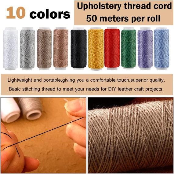 Leather Sewing Threads Hand Stitching Kit Include Waxed Cords, Needles, etc