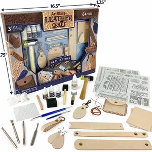 Leather Working, Leather Punch, Leather Work Tools, Leather Tooling Kit,  Leather Starter Kit, Adult Craft Set 