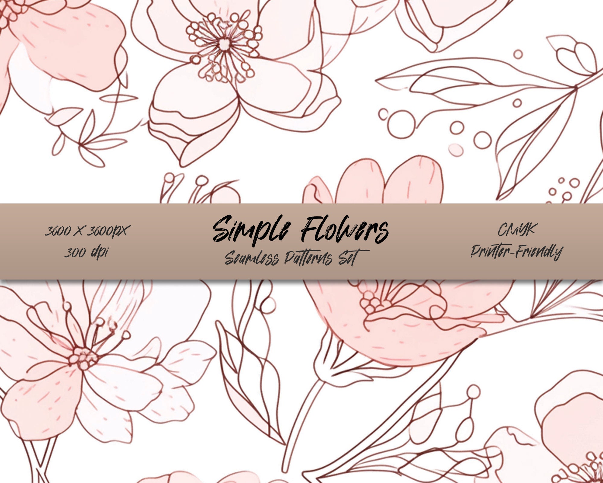 Simple Flowers | Seamless Pattern | Arts and Craft | DIY | Digital ...