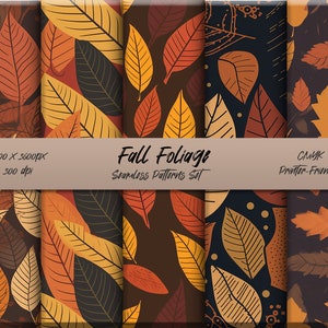 Fall Foliage | Seamless Pattern | Arts and Craft | DIY | Digital Download Pattern | Commercial License
