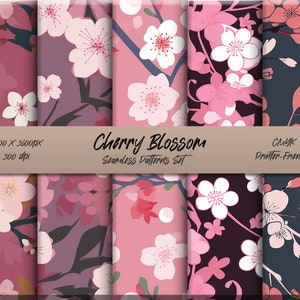 Cherry Blossom | Seamless Pattern | Arts and Craft | DIY | Digital Download Pattern | Commercial License