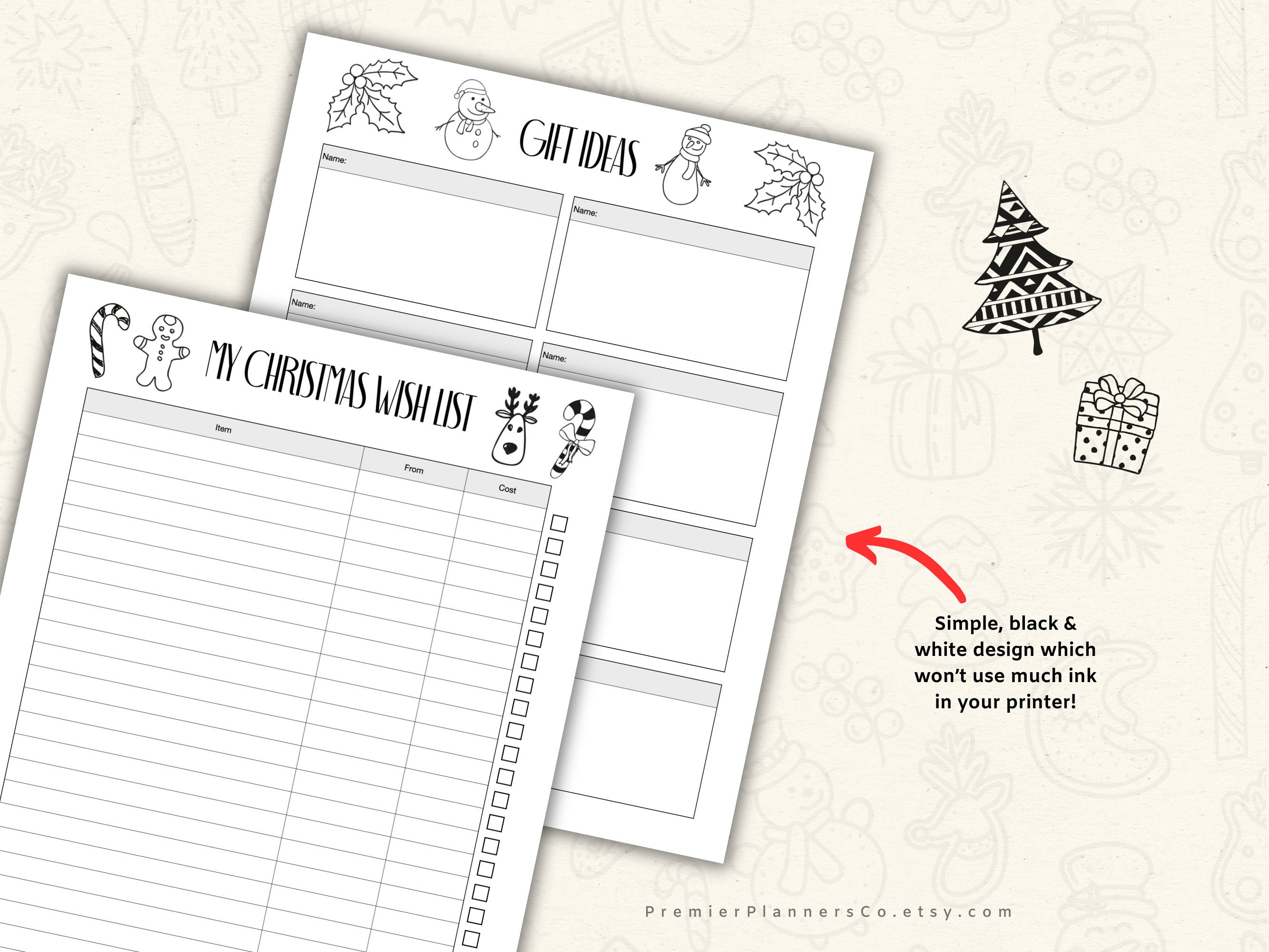 Christmas Gift Planner Printable | Gift Tracker | Christmas Gift List ...