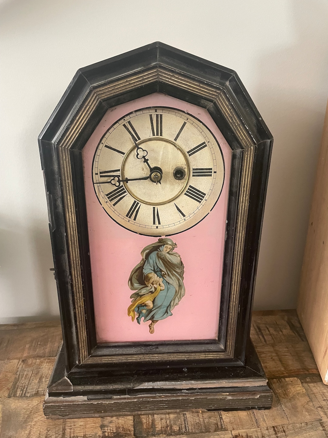 Vintage Mantel Wind up Clock With Pendulum Etsy