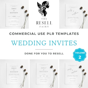 Wedding Invitation Template Plr, Done for you PLR Wedding Invitation, PLR Canva Templates, Minimalistic Wedding Invite PLR