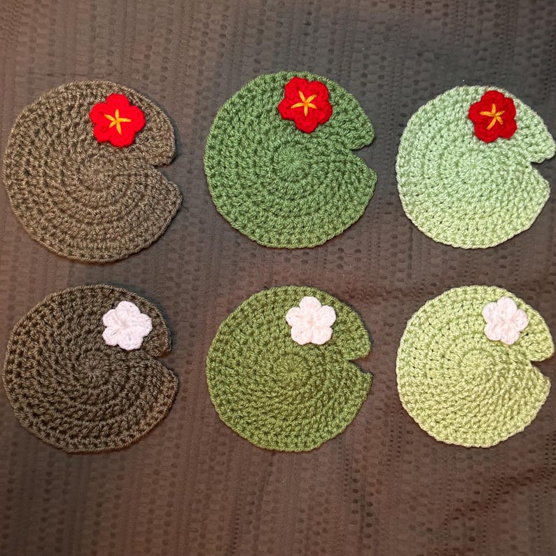 CrocheterKim Lily Pad Coasters - Thumbnail 4