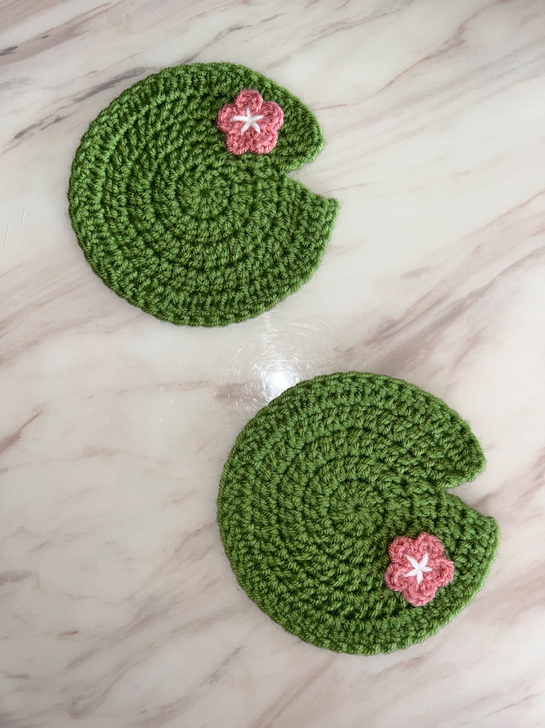 CrocheterKim Lily Pad Coasters - Thumbnail 2