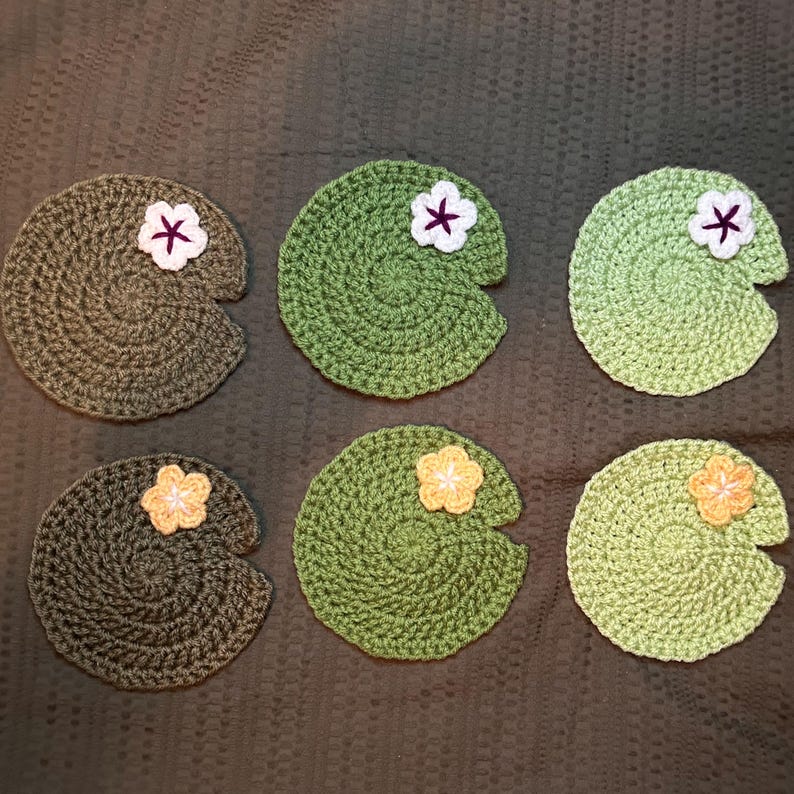 CrocheterKim Lily Pad Coasters - Thumbnail 3