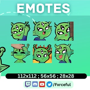 Alien Girl Halloween Emotes | Twitch Emotes | Cute Kawaii Stream Assets | Chibi Style | Affordable and High Quality