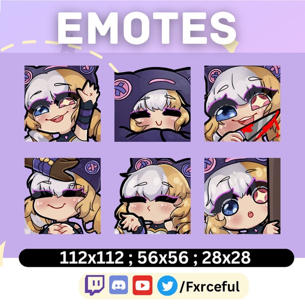 Soul Fighter Gwen| Twitch Emotes | League of Legends  | Cute Kawaii Stream Assets | Chibi Style | Affordable and High Quality