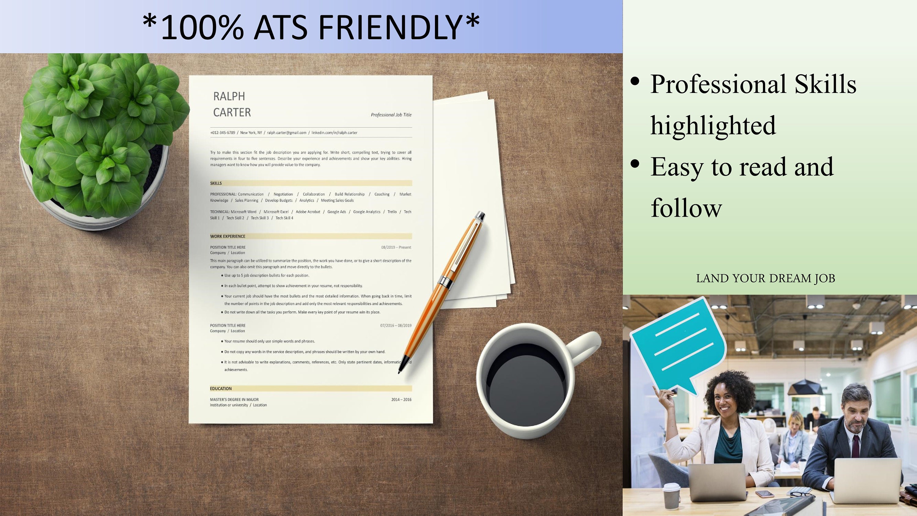 Best ATS Friendly Professional Resume Templates for Google Docs, Ms ...
