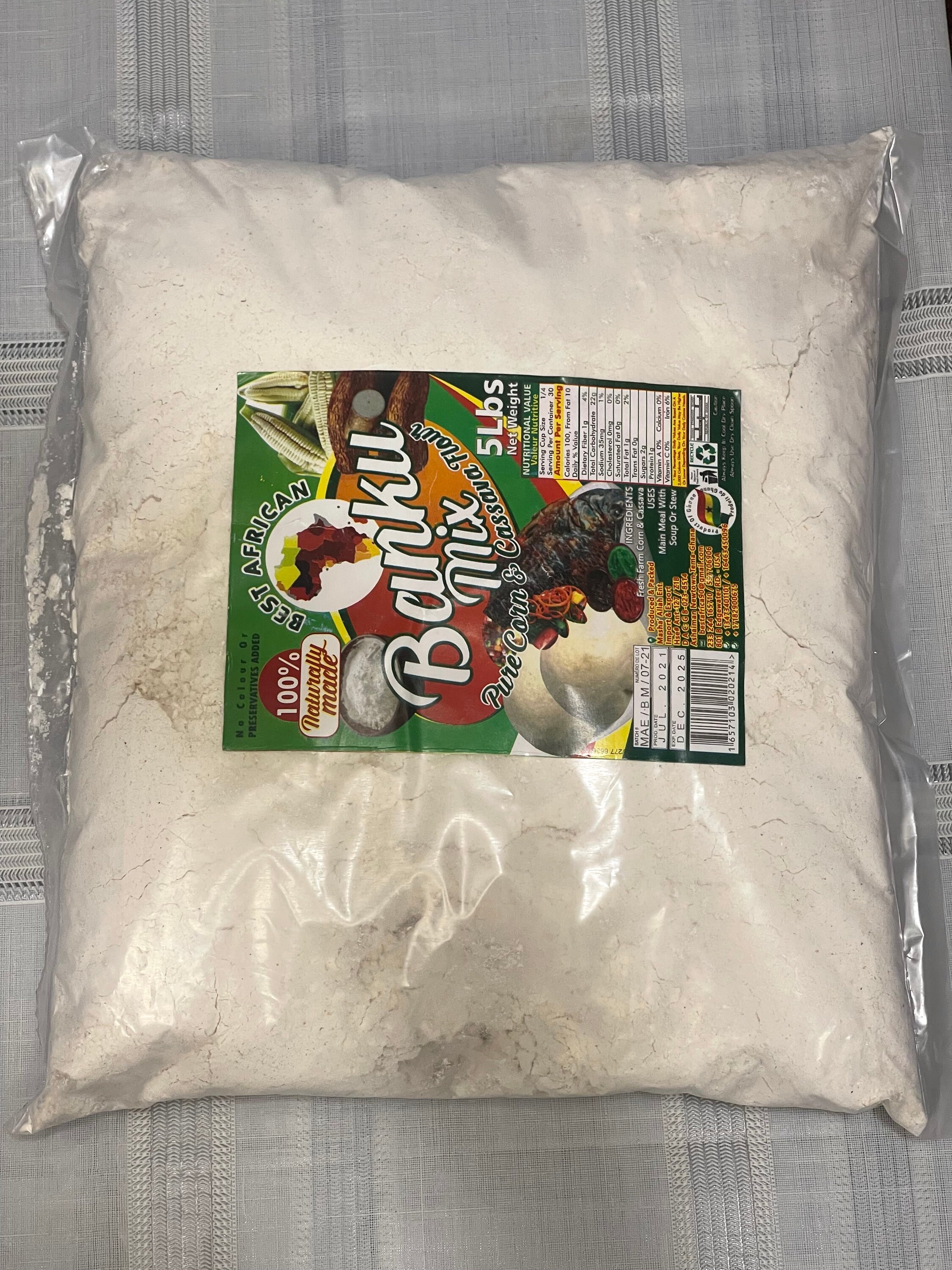 Best African Banku Mix Pure Corn & Cassava Flour 100 Naturally Made in