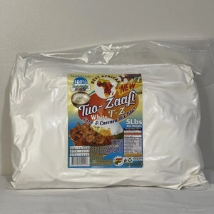 Meilleure farine africaine de mélange de maïs blanc et de manioc Tuo Zaafi, 100 % naturelle, 5 livres.