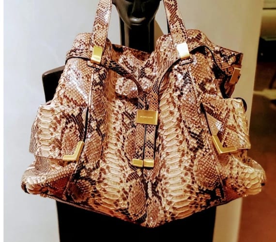 Michael Kors Genuine Python Snakeskin Purse Tote … - image 1
