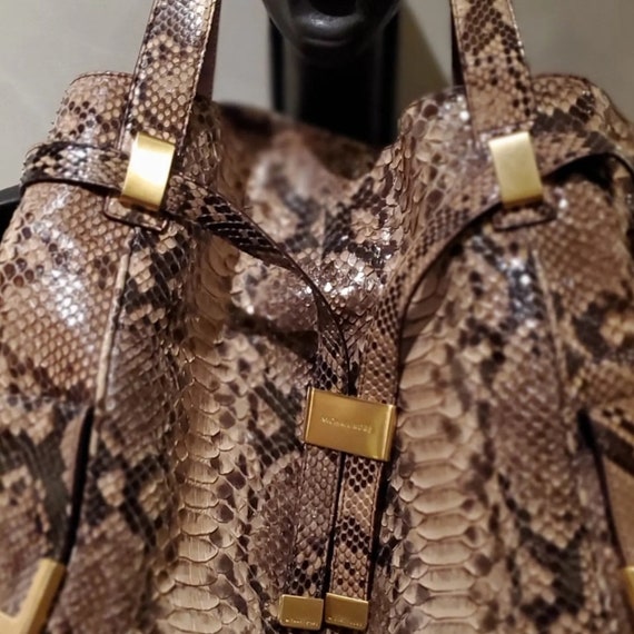 Michael Kors Genuine Python Snakeskin Purse Tote … - image 2