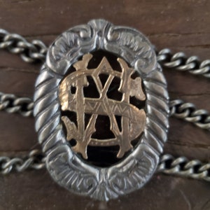 Vintage Argentine Rastra Belt/Silver and Gold Argentine Buckle Belt/Argentine Gaucho Belt