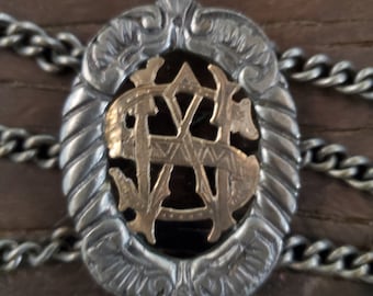 Vintage Argentine Rastra Belt/Silver and Gold Argentine Buckle Belt/Argentine Gaucho Belt