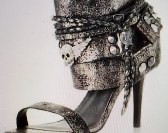 Rhinestone Skull  Zadig and Voltaire Designer Sandals