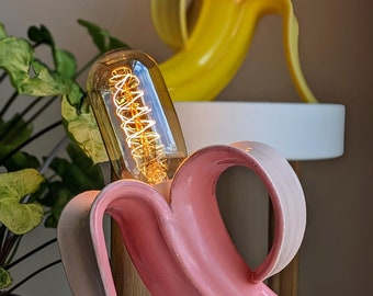 Lampe banane peinte à la main avec ampoule Edison (prise nord-américaine)