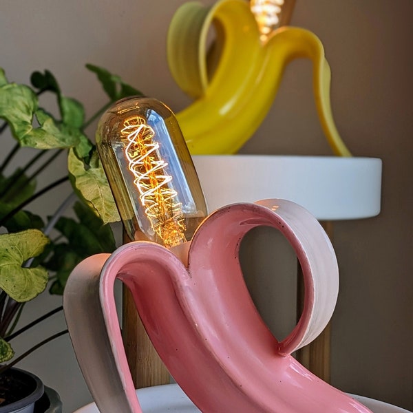 Hand-Painted Banana Fruit Lamp with Edison Bulb (North American plug)