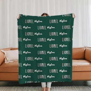 Personalized Baby Name Blanket, First and Middle Name Blanket, Name Blanket for Baby, Nursery Blanket, Newborn Swaddle, Minky Fabric Blanket