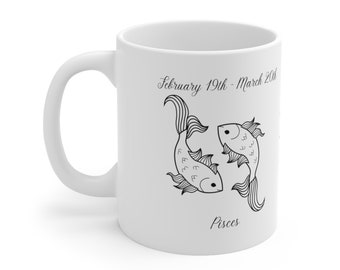 Pisces Zodiac Ceramic Coffee Mug 11oz