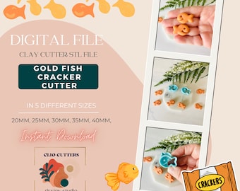 File STL per taglierina in argilla polimerica a forma di pesce rosso (download digitale) in 5 dimensioni