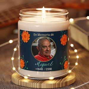 Memorial Personalized Candle, Custom Candle, Memorial Candle, Memorial Gifts, Day of The Dead, Altar de Muertos, In Memory of, Anniversary