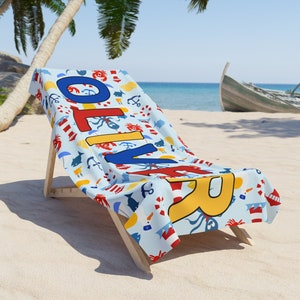 Personalized Beach Towel, Personalized Beach Cloth, Beach Towel, Pool Beach Towel, Spring Break, Summer, Custom Gift for Kids,Towel for Kids