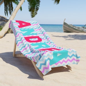 Personalized Kids Beach Towel: Custom Birthday Gift, Spring Break