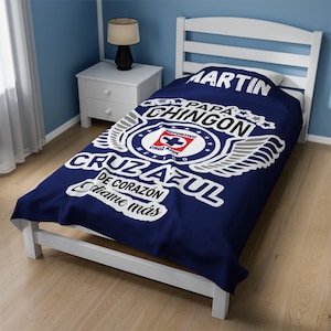 Gepersonaliseerde deken Cruz Azul, cadeau Mexicaans voetbalvoetbal, Regalo para papá, Dia del Padre, vaderdagcadeau, Mexicaanse vader, Equipo Cruz Azul