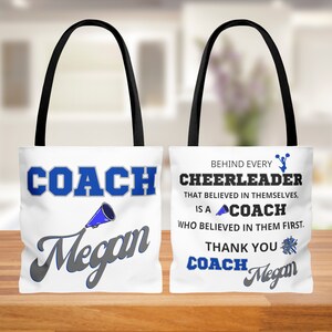 Personalized Coach Tote Bag, Cheerleading Coach Bag, Gift for Coach, Cheer Coach Thank You, Gift Personalized, Team Gift for Best Coach