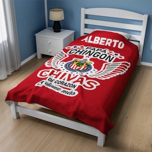 Spersonalizowany koc Chivas, meksykański prezent piłkarski Futbol, Regalo para papá, Dia del Padre, prezent na dzień ojca, meksykański tata, Equipo Guadalajara