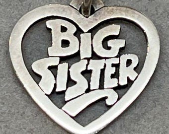 James Avery Sterling Silver Big Sister Heart Charm, Vintage.