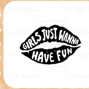 Les filles veulent juste s'amuser Conception de chemise Svg Bachelorette Lèvres Svg Conception de chemise de nuit filles Svg Girly Svg dessiné à la main Conception numérique
