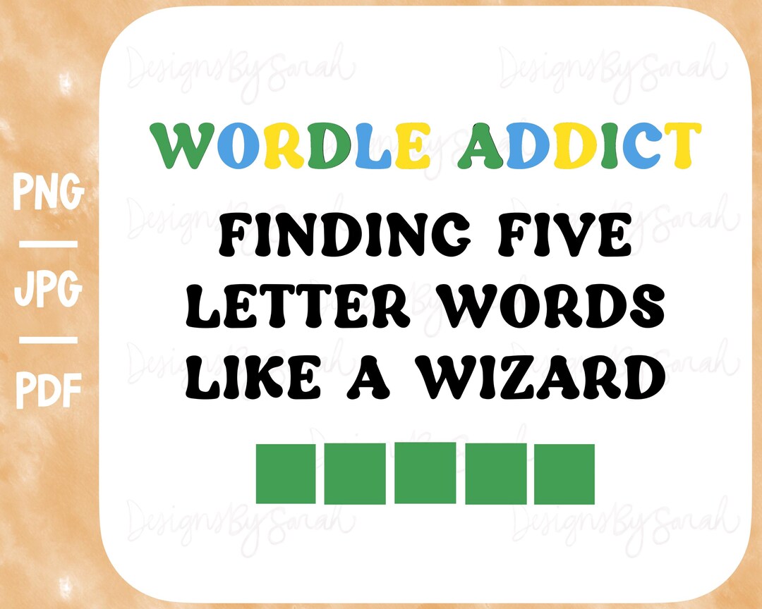 Wordle Addict Png Word Nerd Png Wordle Wizard Png Hand Drawn Digital