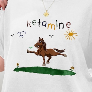 Ketamin Shirt, Ketamin Pferd Kind Zeichnung Tee, Regenbogen Ketamin Tshirt, Ketamin Meme Shirt, Sweatshirt, Hoodie