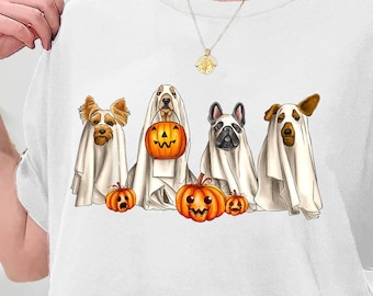 Сute Ghost Dog T-Shirt, Ghost dog TShirt, Dog Lovers Shirt, iprintasty Halloween, Halloween Dog Tee, Spooky Season Shirt, Sweatshirt, Hoodie