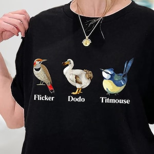 Flicker Dodo Titmouse Funny Bird Clever Birdwatcher Humor T-Shirt, Subtle FDT Shirt, Anti Maga Bird Shirt, Anti Trump Gift