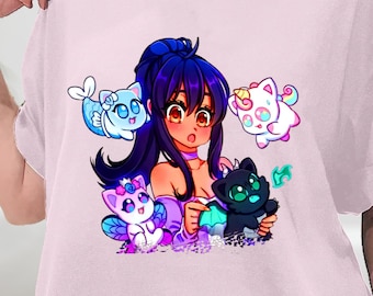 Camiseta Aphmau, Meemeows Aphmau cat Shirt, Aphmau cat girl Kids Camiseta, Youtuber Gamers Boys Girls Novedad Camisa, Sweashirt, Sudadera con capucha