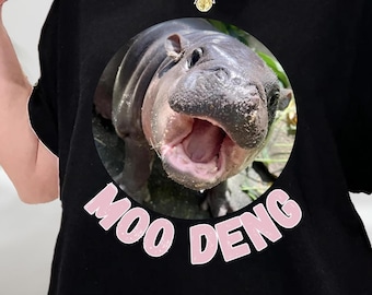 Moo Deng Shirt, Cute Baby Hippo Moo Deng Bouncy Pig in Thai Hippopotamus Shirt, Hippo Lover, Pygmy Hippo Moo Deng Shirt, Sweatshirt, Hoodie