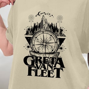 Greta Van Fleet Heat Above, Greta Van Fleet Gift T-Shirt, Boho Musician Shirt, Retro Greta Van Fleet Tshirt, Dream In Gold tour 2023 Shirt