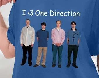 Me encanta la camisa Weezer de One Direction, camiseta divertida de meme, camiseta Weezer de One Direction, camisa de parodia I Love / Heart 1D, camisa de regalo de broma de juego de palabras, sudadera con capucha