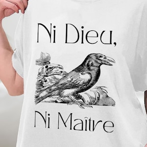 Anti-Autoritär Shirt, Ni Dieu Ni Maître, Kein Gott, kein Meister, Anti-Trumpf-Shirt, Linker-Protest-Shirt, Anarchist-T-Shirt, Anti-Trumpf-Shirt